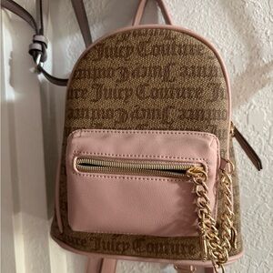 Juicy Couture Pink and Brown Monogram Backpack